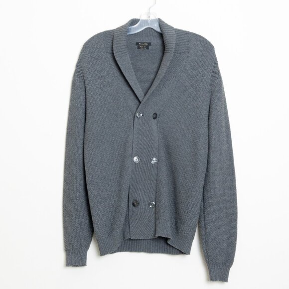 Massimo Dutti Gray Double Breasted Shawl Collar Cardigan Small/ Medium - Picture 2 of 12